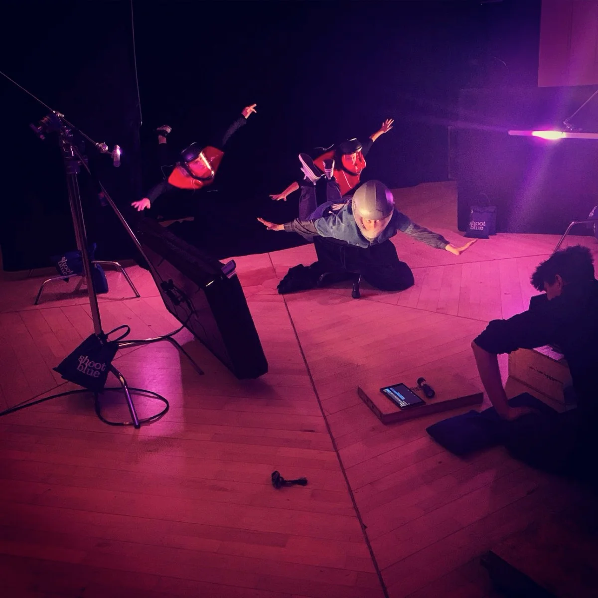 Filming the music video for 
